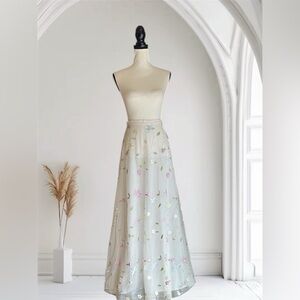 NWT Chetta B Floral Embroidered Maxi Skirt 4 Tall